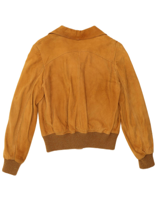 Vintage Γυναικείο Suede Bomber Jacket IT 44 Medium Brown Retro