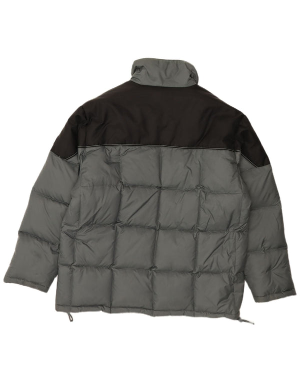 Vintage Mens Loose Fit Padded Jacket UK 38 Medium Grey Colourblock Nylon