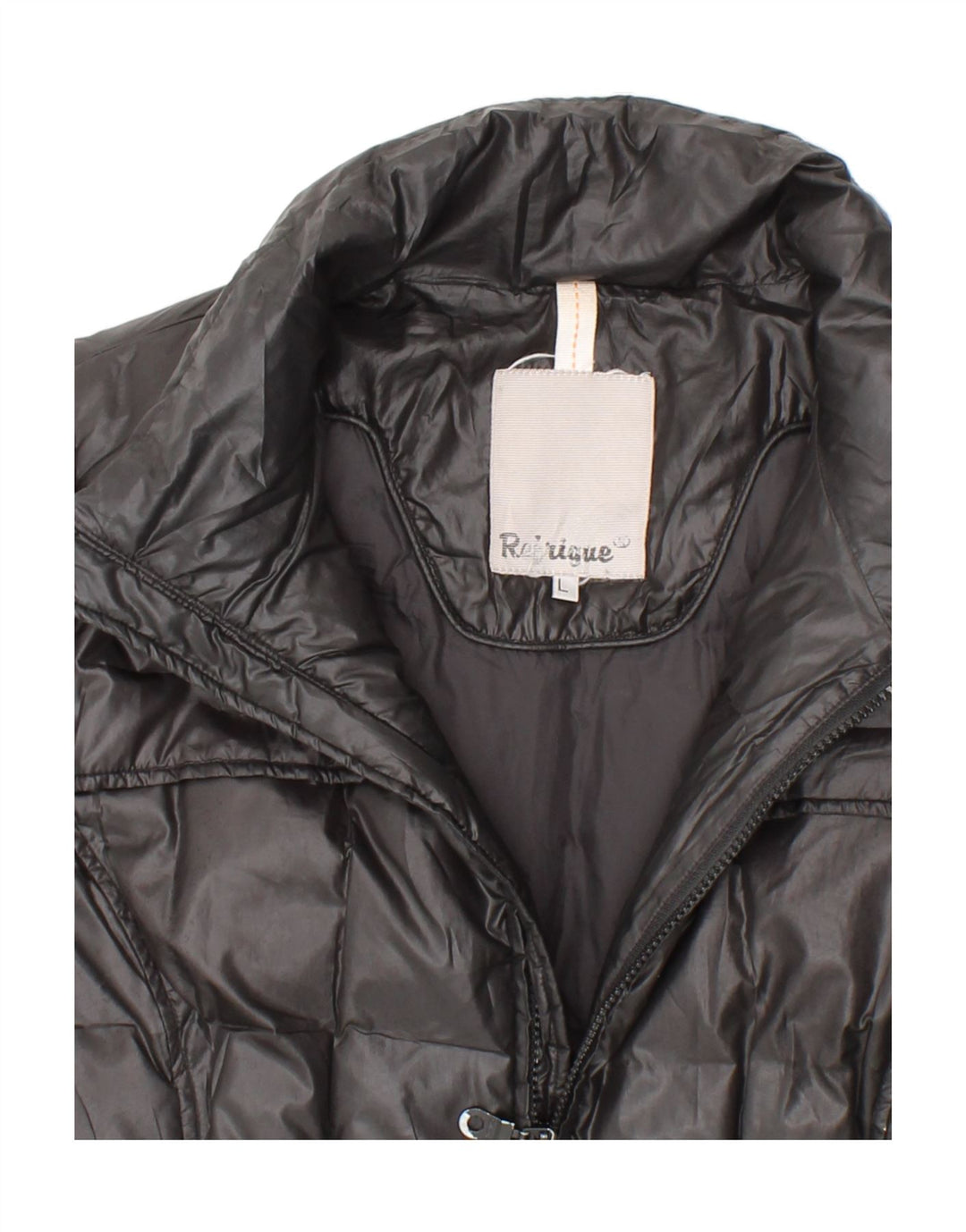 REFRIGUE Womens Padded Jacket UK 16 Large Black Polyester Vintage Refrigue and Second-Hand Refrigue from Messina Hembry 