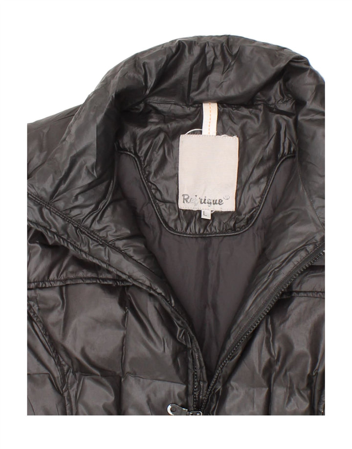 REFRIGUE Womens Padded Jacket UK 16 Large Black Polyester Vintage Refrigue and Second-Hand Refrigue from Messina Hembry 