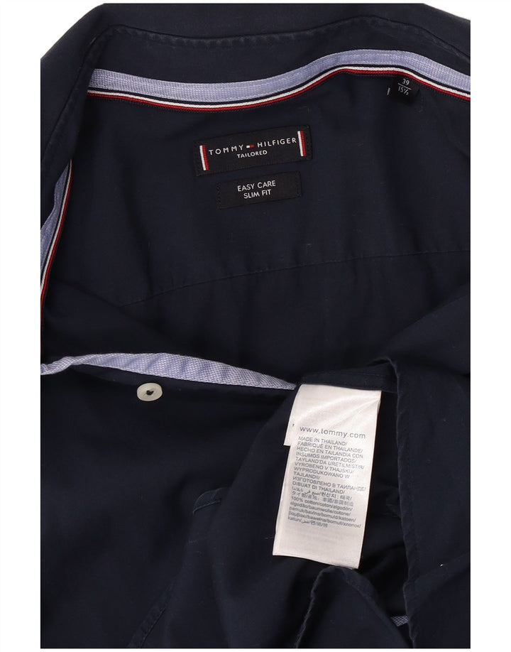 Tommy Hilfiger Ανδρικό πουκάμισο Easy Care μέγεθος 39 15 1/2 Medium Navy Blue