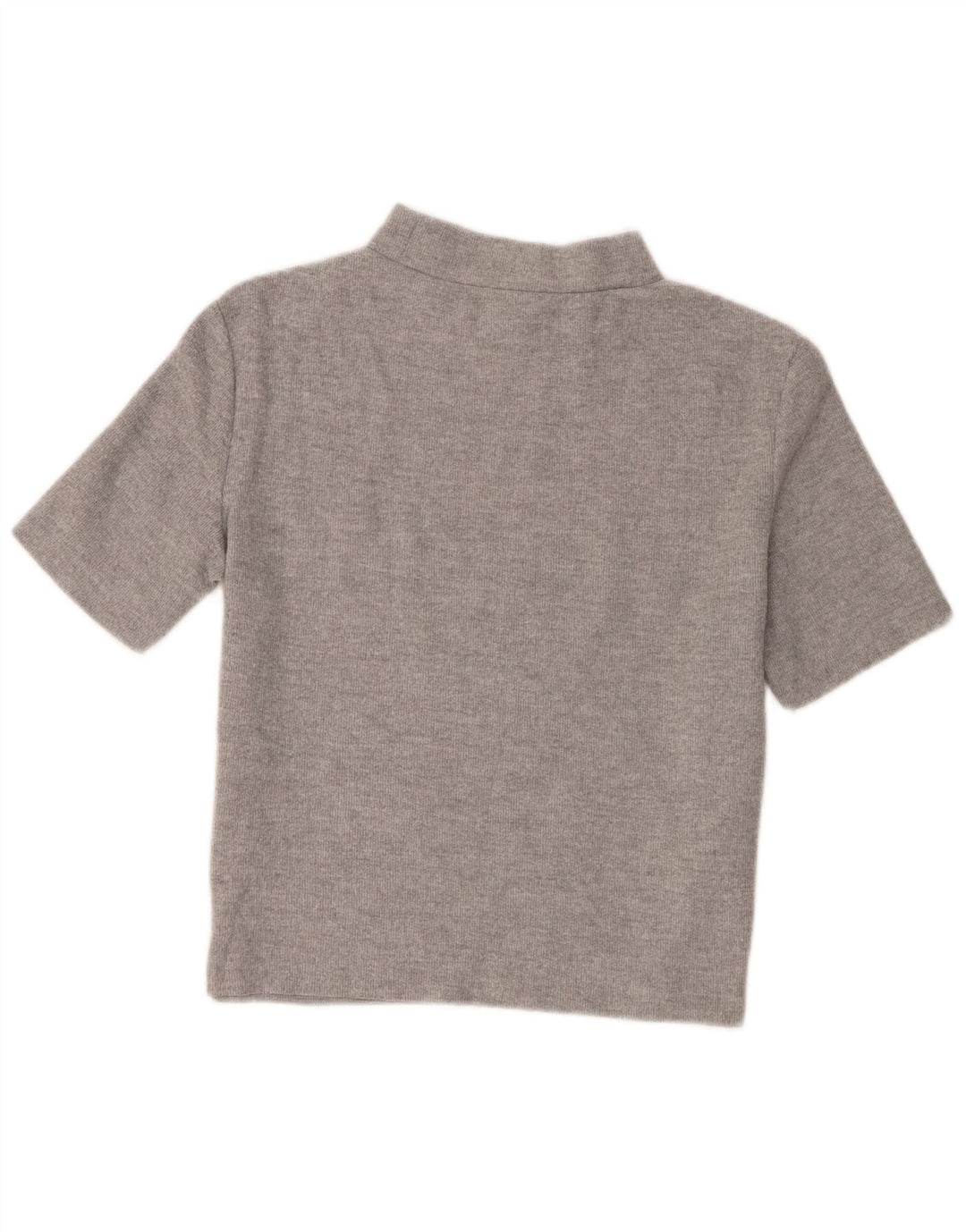 Zara Γυναικείο T-Shirt Trafaluc Crop Top UK 14 Medium Grey Polyester