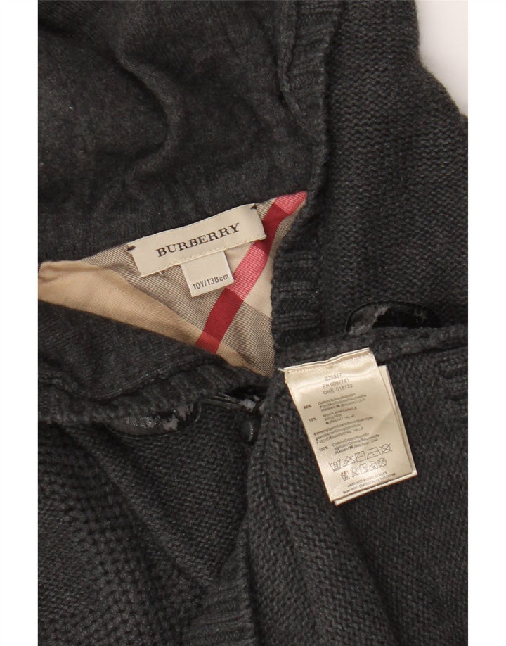 Πουλόβερ Burberry Boys με κουκούλα 9-10 ετών Γκρι βαμβακερό