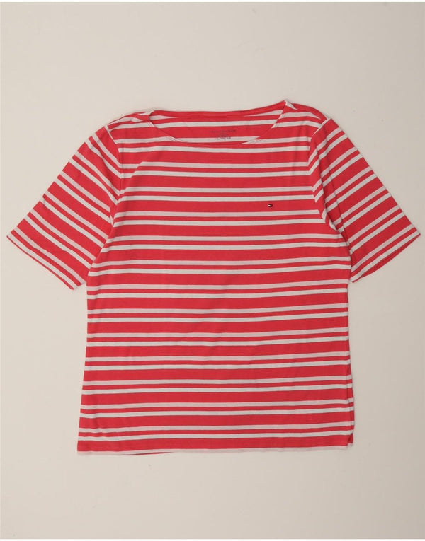 Tommy Hilfiger Γυναικείο T-Shirt Top UK 20 2XL Ροζ ριγέ βαμβακερό