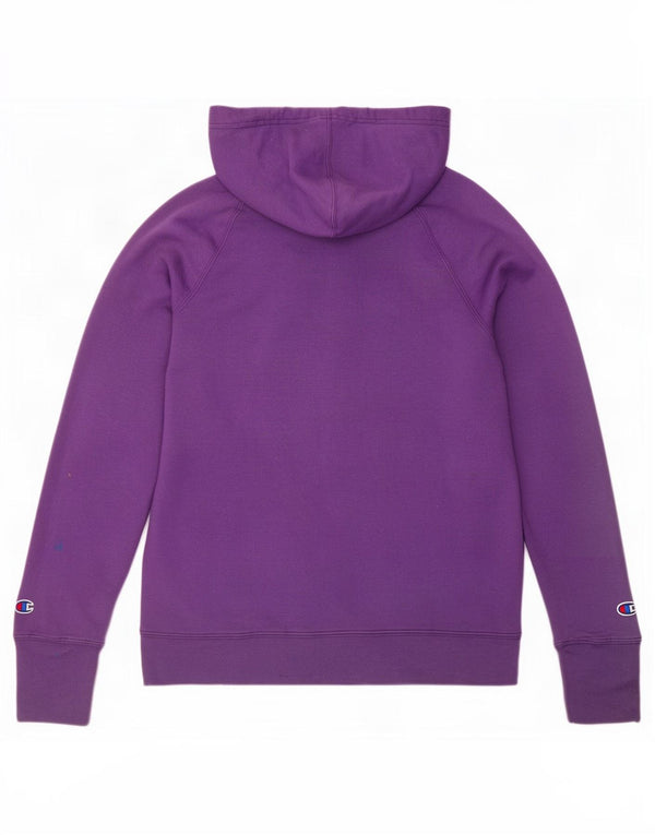Champion Womens Graphic Hoodie Jumper UK 10 Small Purple