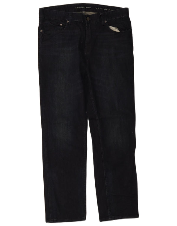 Ανδρικό τζιν ίσιο Calvin Klein Slim Fit W34 L30 Navy Blue