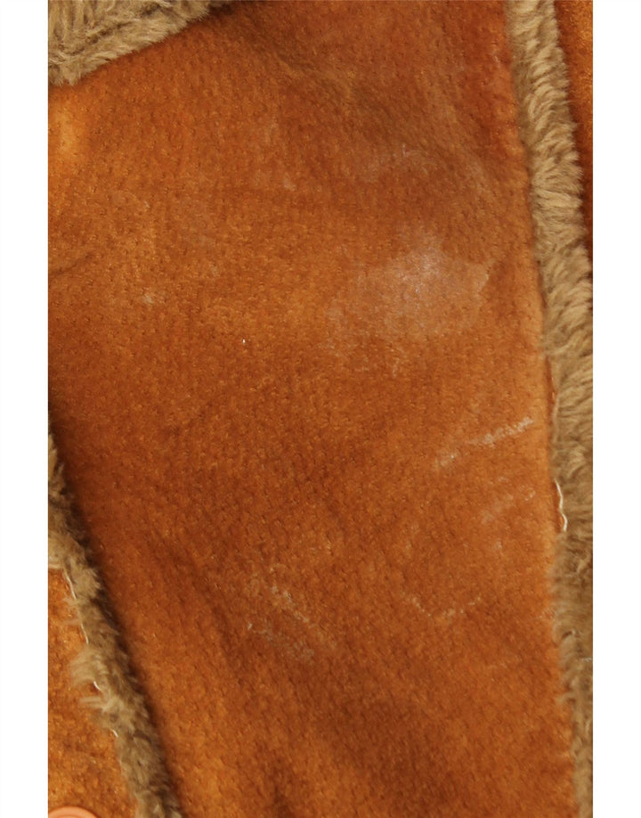 Vintage Γυναικείο Παλτό Shearling UK 18 XL Καφέ Δέρμα