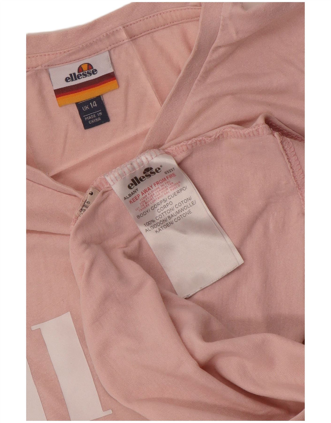 Γυναικείο γραφικό μπλουζάκι ELLESSE Top UK 14 μεγάλο ροζ βαμβακερό