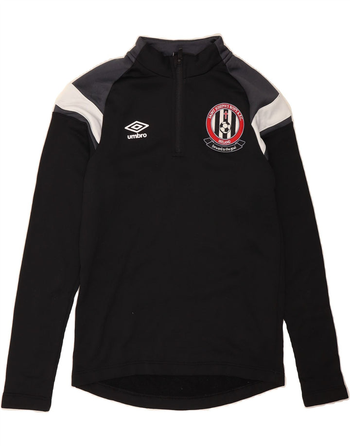 UMBRO Boys Graphic Pullover Tracksuit Top 11-12 Years Large Black Vintage Umbro and Second-Hand Umbro from Messina Hembry 