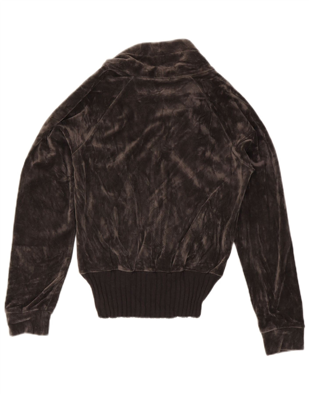 Γυναικεία βελούδινη αθλητική φόρμα ADIDAS Top Jacket UK 12 μεσαίο γκρι βαμβακερό