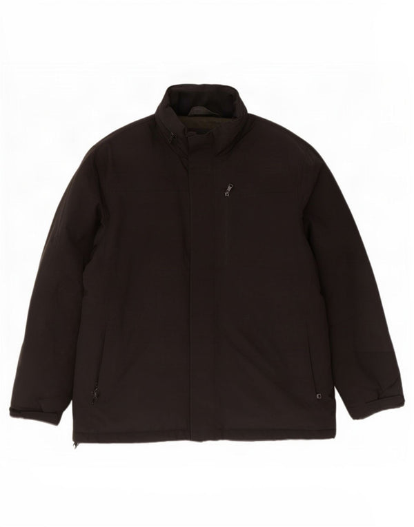 Ανδρικό μπουφάν με κουκούλα Marks & Spencer UK 44 2XL μαύρο πολυεστέρα