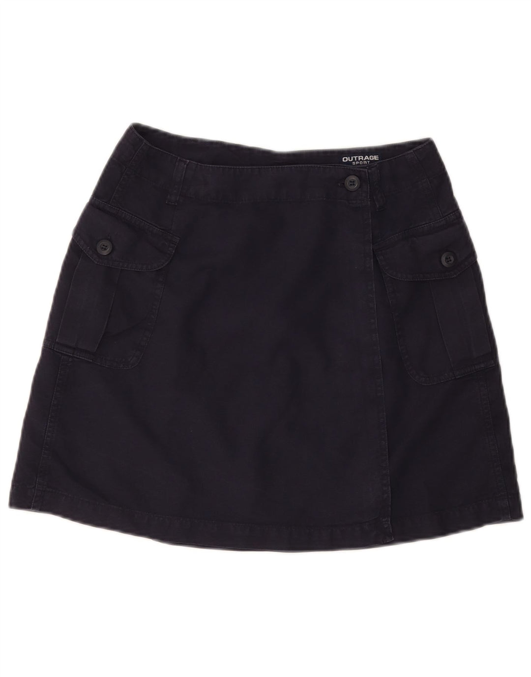 VINTAGE Γυναικεία Μίνι Φούστα Wrap IT 44 Medium W28 Navy Blue Cotton