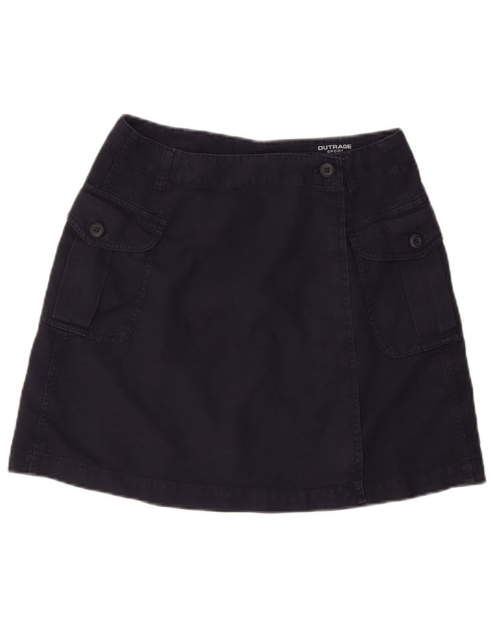 VINTAGE Γυναικεία Μίνι Φούστα Wrap IT 44 Medium W28 Navy Blue Cotton