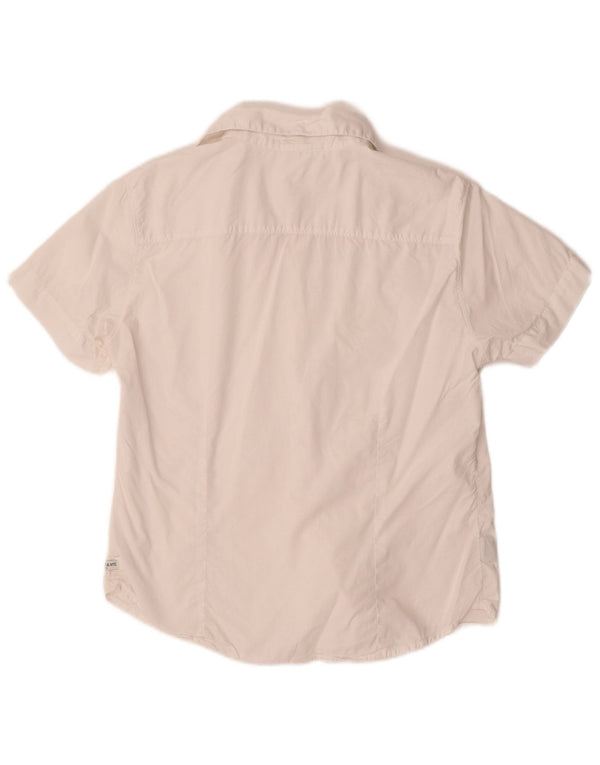 MURPHY & NYE Γυναικείο κοντομάνικο πουκάμισο UK 14 μεγάλο λευκό βαμβακερό