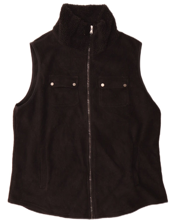 Chaps Womens Fleece Gilet UK 18 XL Μαύρος Πολυεστέρας