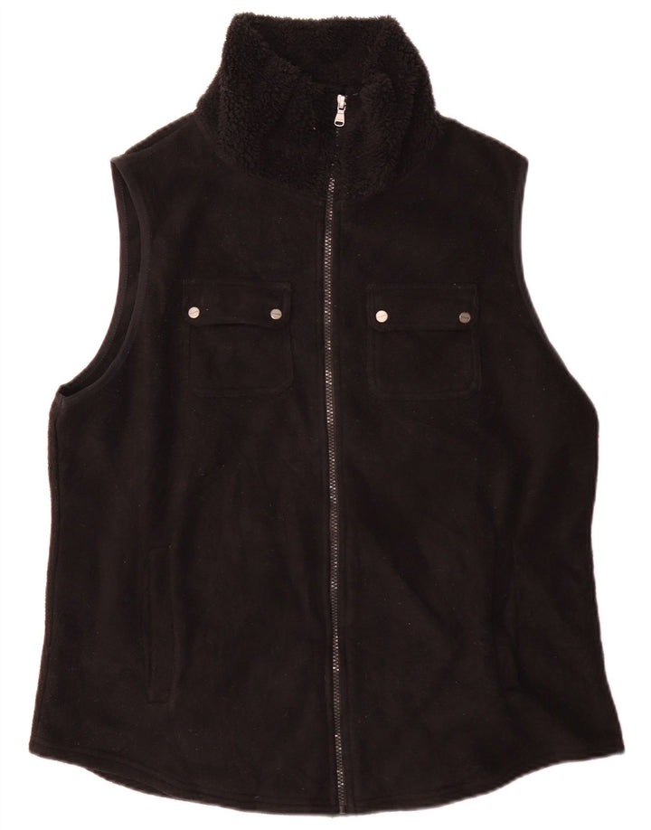 Chaps Womens Fleece Gilet UK 18 XL Μαύρος Πολυεστέρας