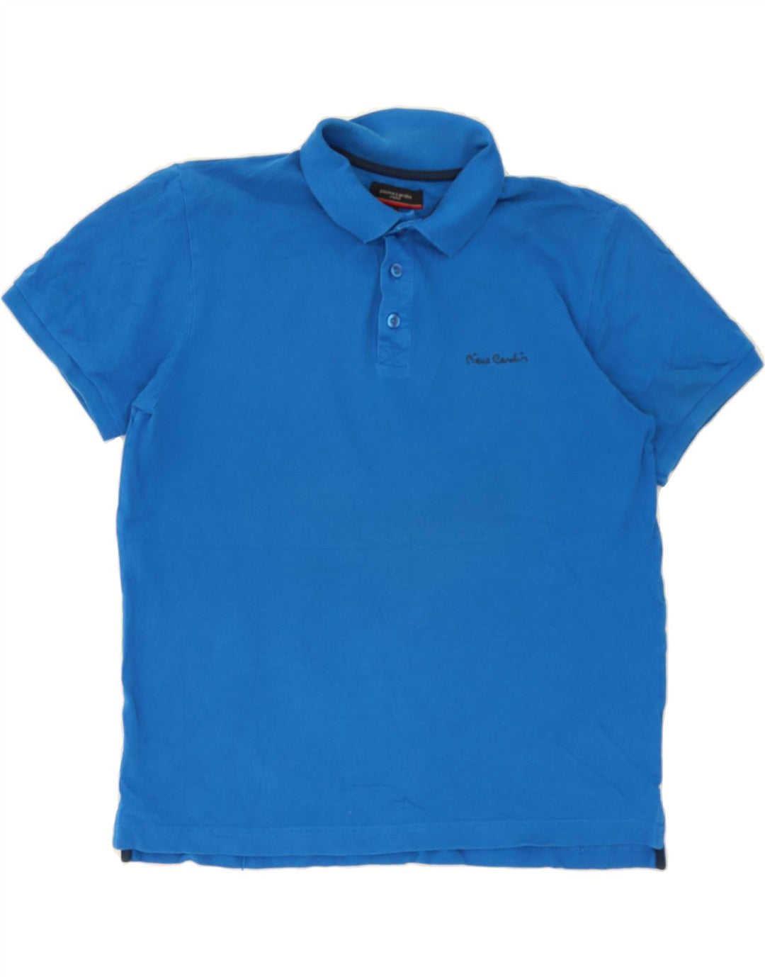 PIERRE CARDIN Mens Polo Shirt Large Blue Cotton Vintage Pierre Cardin and Second-Hand Pierre Cardin from Messina Hembry 