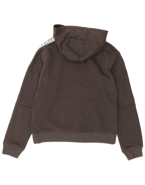 Lacoste Boys Graphic Hoodie Jumper 13-14 Years Grey Cotton