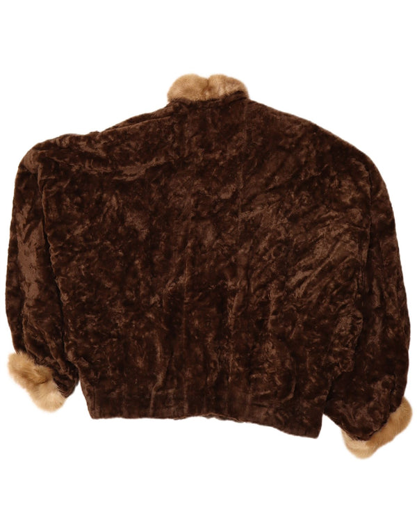 Vintage Γυναικείο Μπουφάν από Faux Fur UK 20 2XL Καφέ