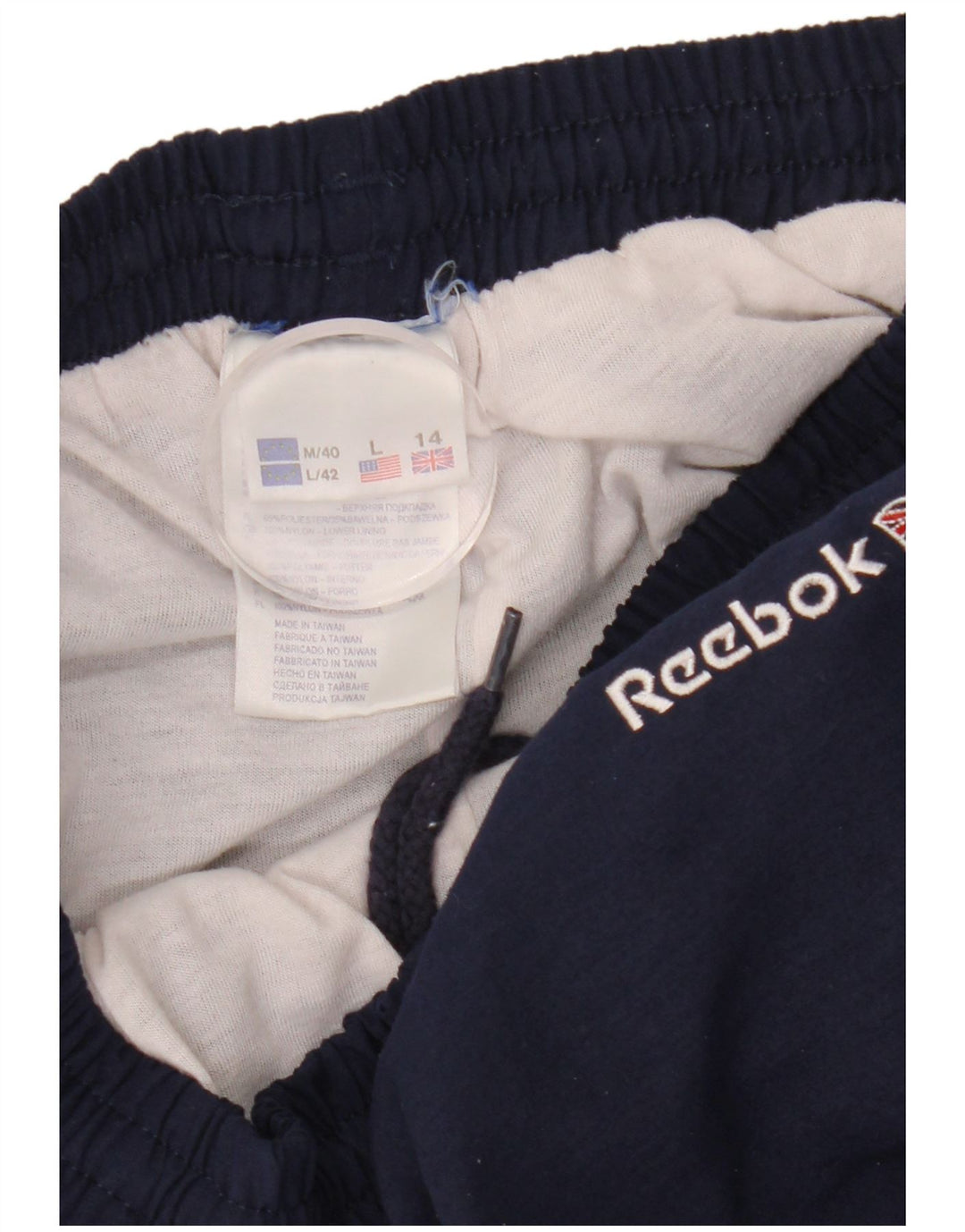 Ανδρική φόρμα Reebok Παντελόνι UK 14 Large Navy Blue Polyester