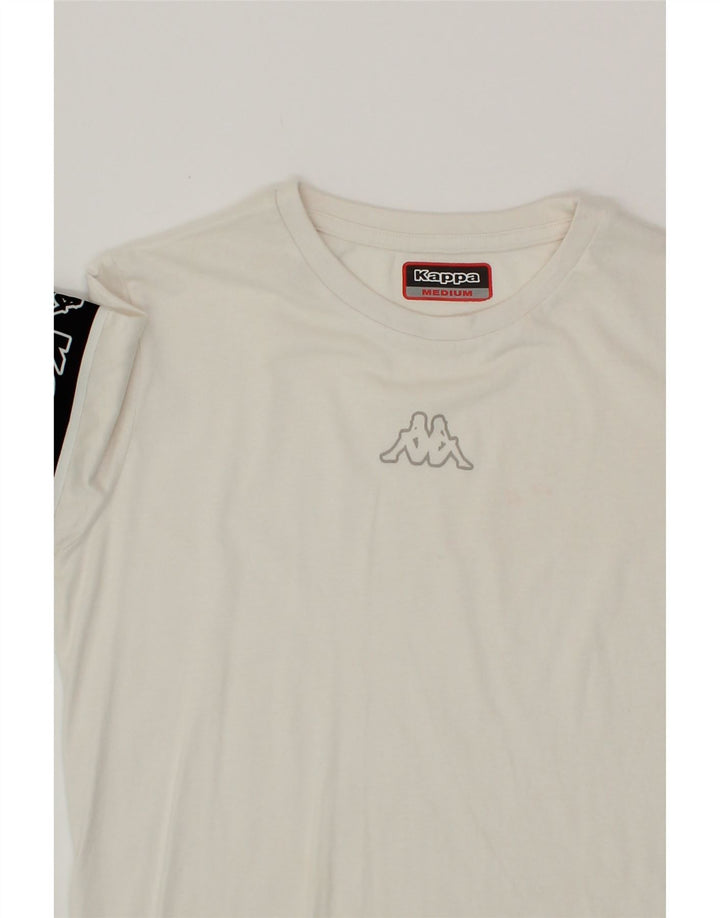 KAPPA Womens Graphic T-Shirt Top UK 12 Medium White Colourblock Vintage Kappa and Second-Hand Kappa from Messina Hembry 