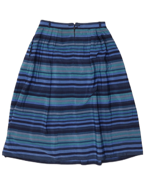 Vintage γυναικεία φούστα A-Line EU 38 Medium W28 Blue ριγέ πολυεστέρας