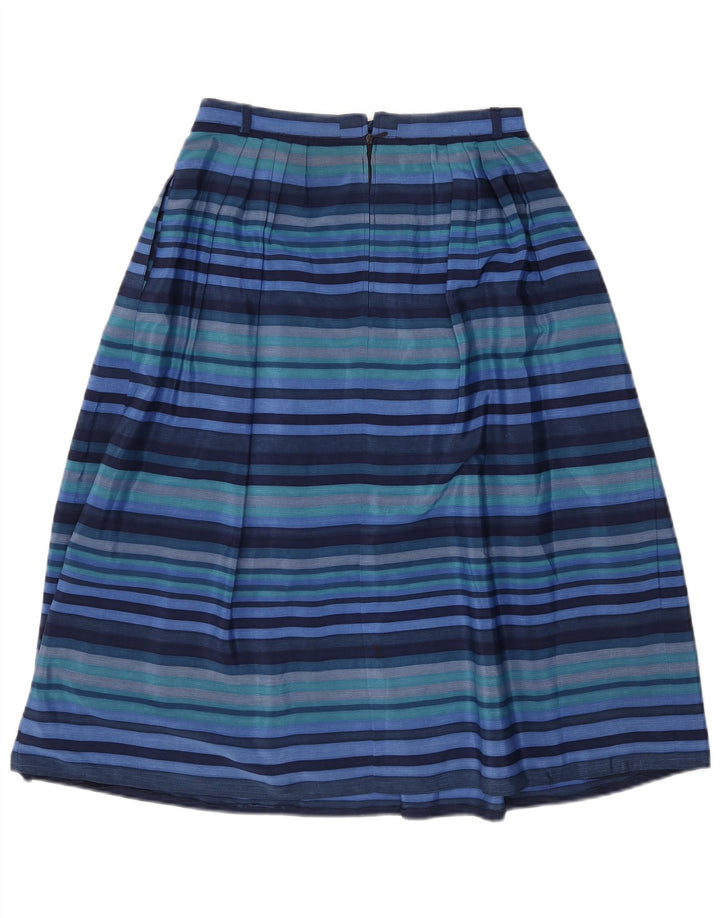 Vintage γυναικεία φούστα A-Line EU 38 Medium W28 Blue ριγέ πολυεστέρας