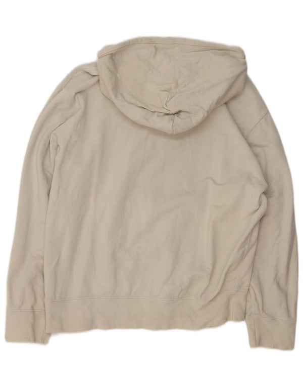 ADIDAS Γυναικείο φούτερ με κουκούλα UK 14 Βαμβακερό μεσαίο ανοιχτό λευκό