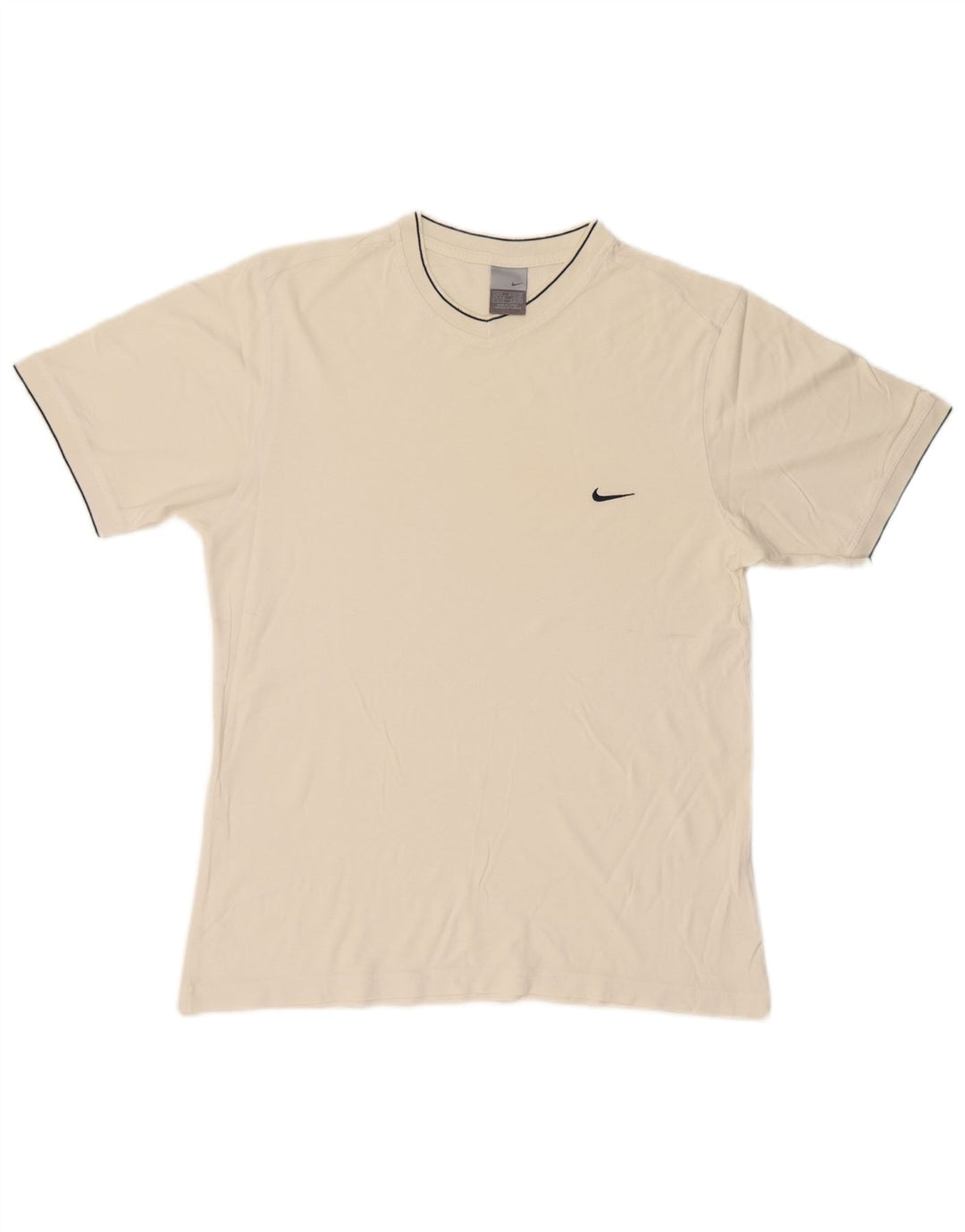 NIKE Mens T-Shirt Top UK 39/41 Medium Off White