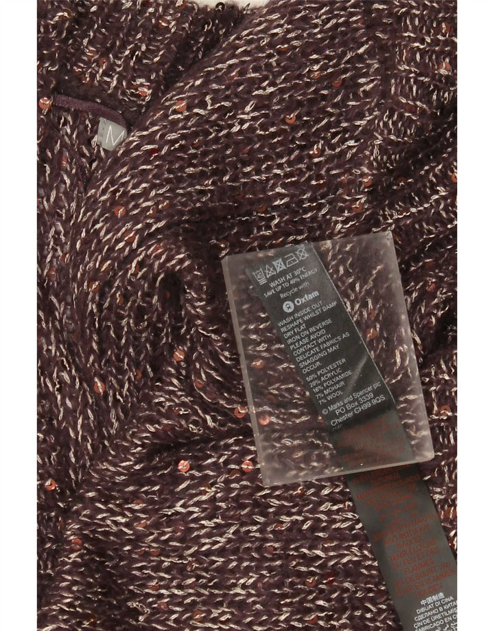 Marks & Spencer Γυναικείο ανοιχτό πουλόβερ UK 18 XL καφέ πολυεστέρας
