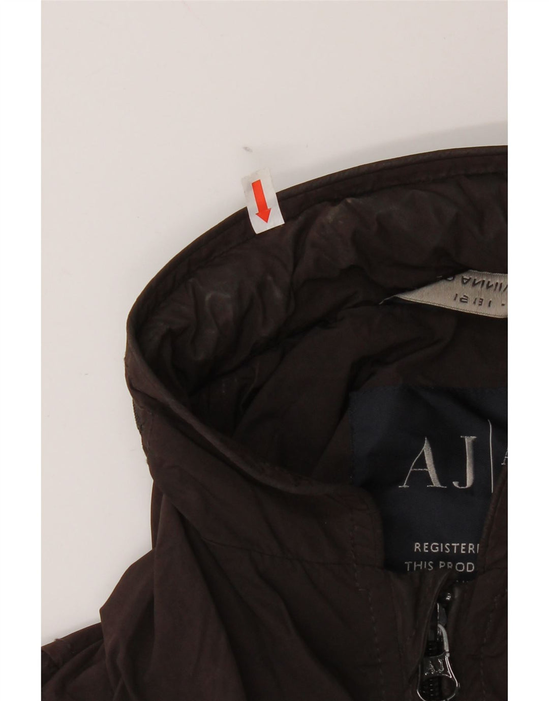 Armani Jeans Ανδρικό μπουφάν με κουκούλα bomber EU 48 Small Brown Polyester