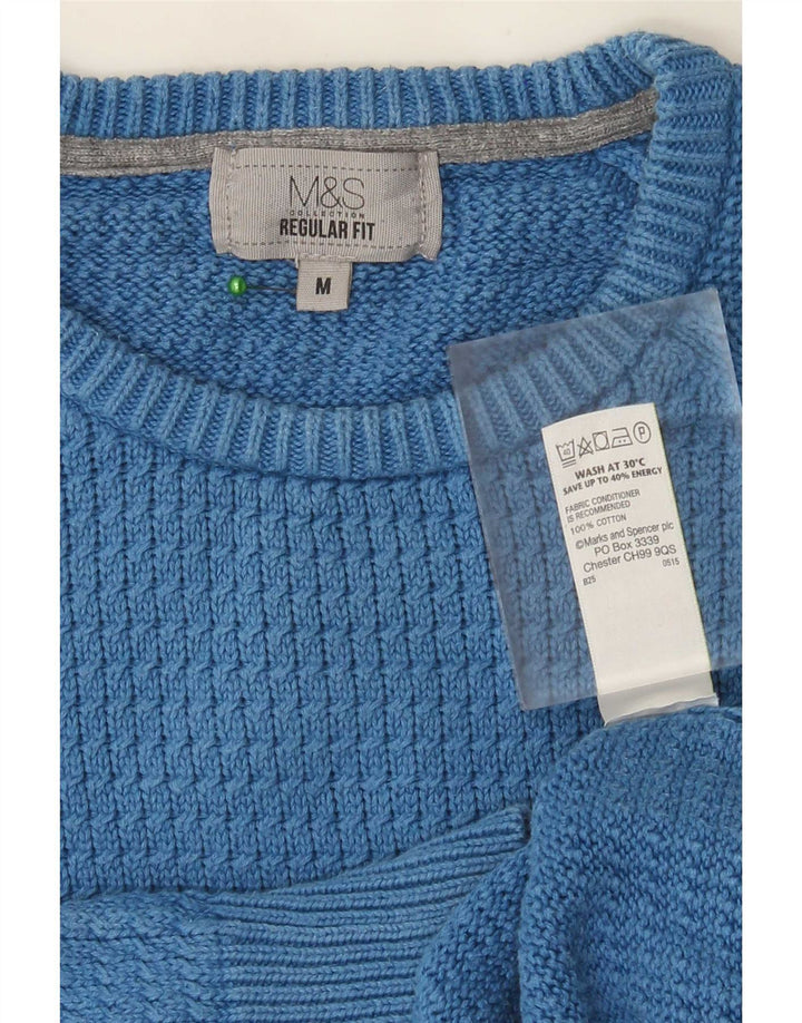 Ανδρικό πουλόβερ Marks & Spencer Regular Fit Crew Neck Jumper Medium Blue