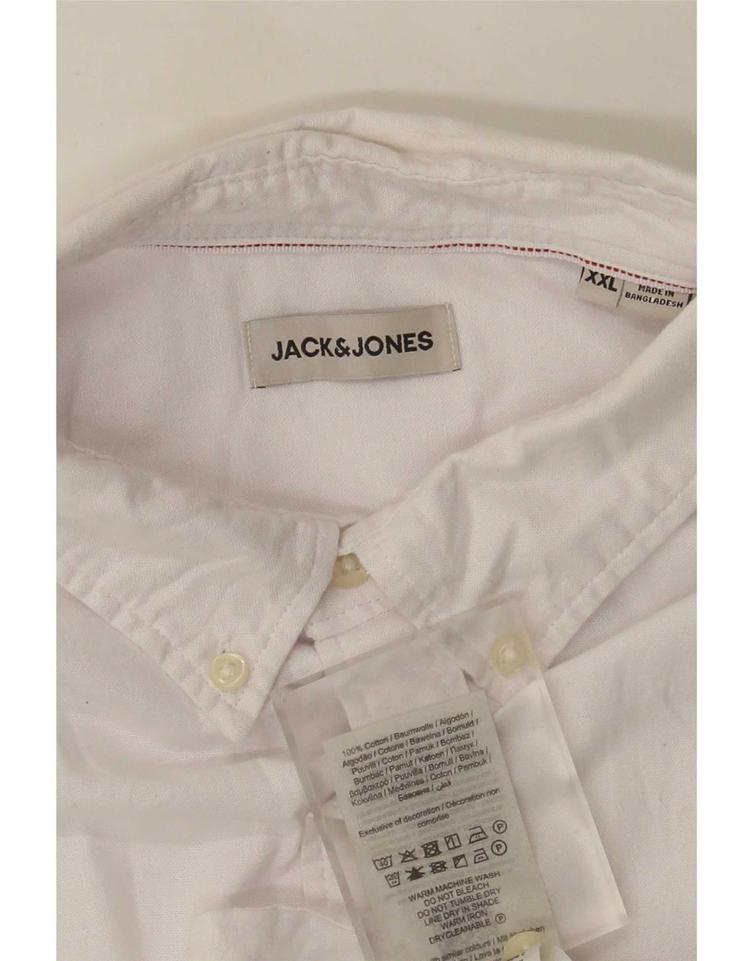 Jack & Jones Ανδρικό κοντομάνικο πουκάμισο 2XL λευκό βαμβακερό