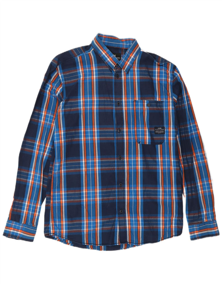 Jack & Jones Ανδρικό πουκάμισο μεγάλο μπλε βαμβακερό καρό