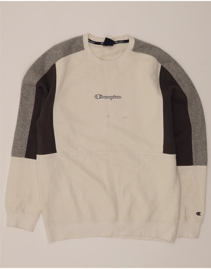Ανδρικό φούτερ Champion Jumper XL Λευκό Colourblock Βαμβακερό