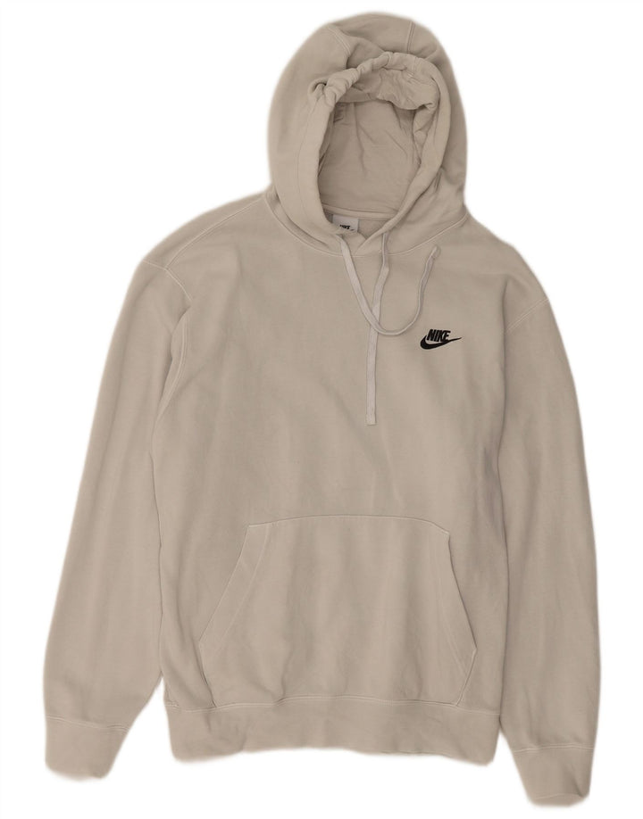 Ανδρικό μπλουζάκι με κουκούλα Nike, μεγάλο σε λευκό βαμβακερό χρώμα