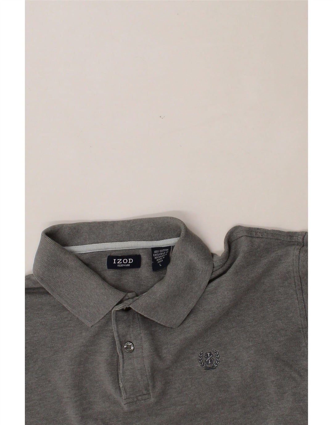 IZOD Mens Polo Shirt Large Grey Cotton Vintage Izod and Second-Hand Izod from Messina Hembry 