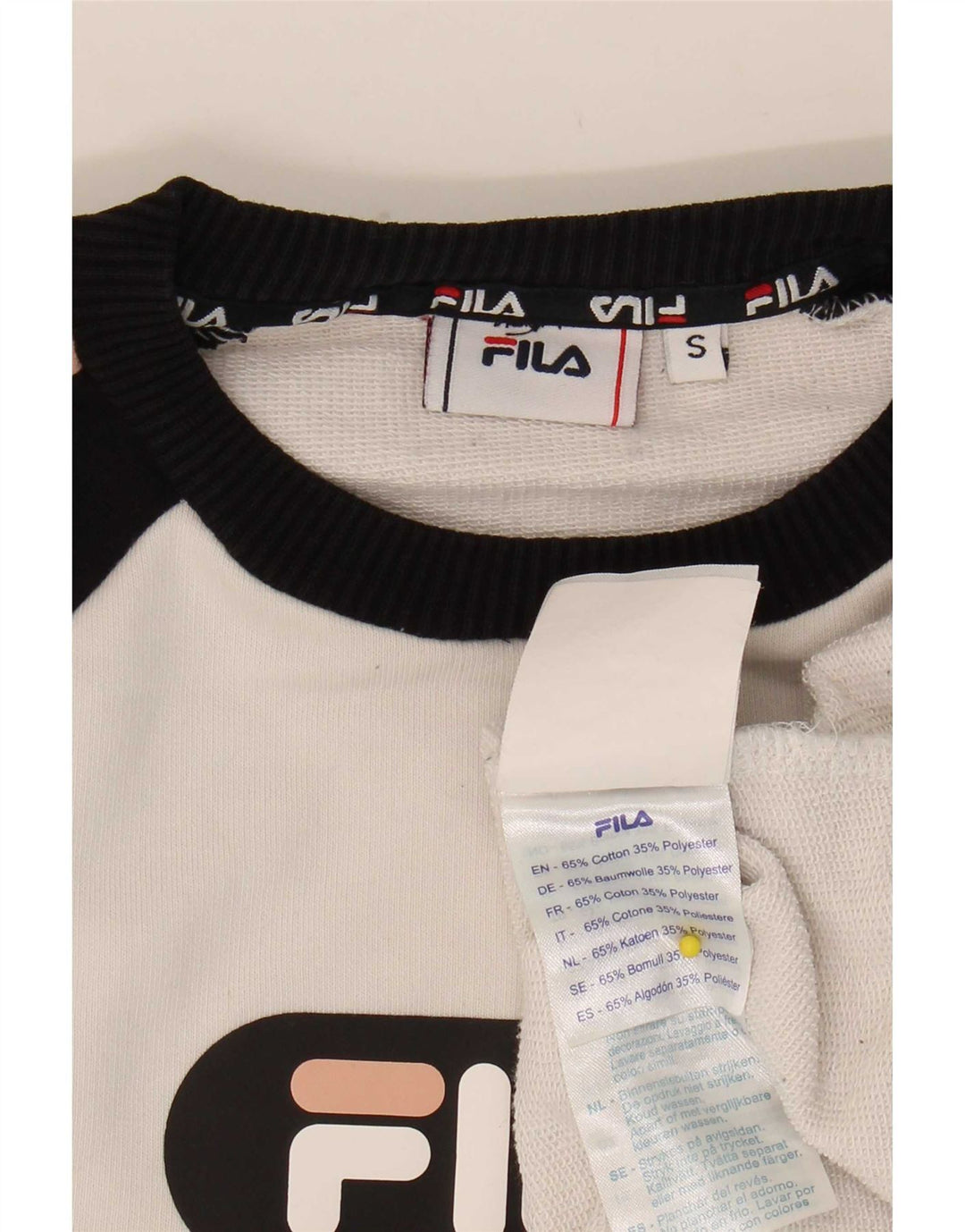 Fila Γυναικεία φούτερ υπερμεγέθη Crop Jumper UK 10 Small White Colourblock