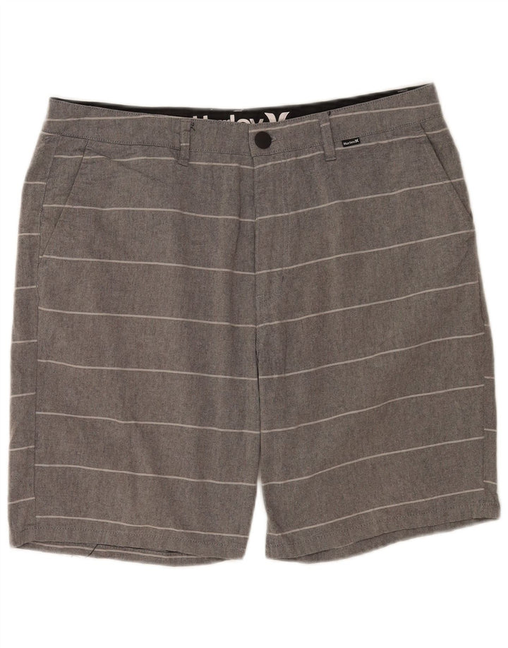 Ανδρικό σορτς Chino Hurley W32 Βαμβακερό μεσαίο γκρι ριγέ