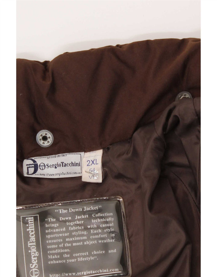 Sergio Tacchini Ανδρικό παλτό με επένδυση IT 54 2XL καφέ πολυχλωρίδιο