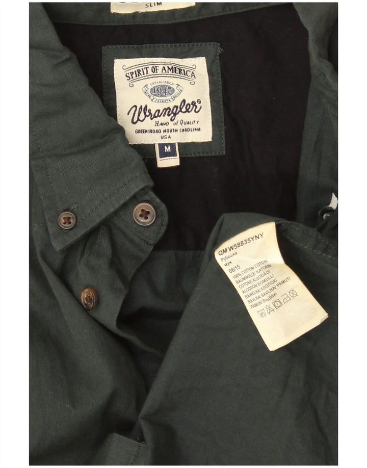 Wrangler Γυναικείο Slim Πουκάμισο UK 14 Μεσαίο πράσινο βαμβακερό