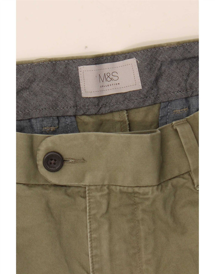 Ανδρικό σορτς Chino Marks & Spencer W38 XL Πράσινο βαμβακερό