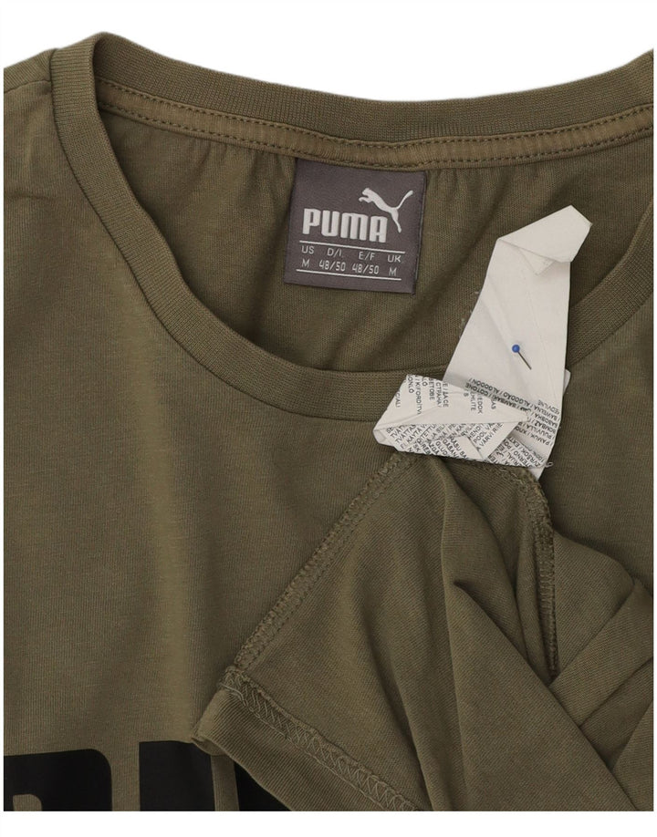 Ανδρικό γραφικό μπλουζάκι Puma με μεσαίο χακί βαμβάκι