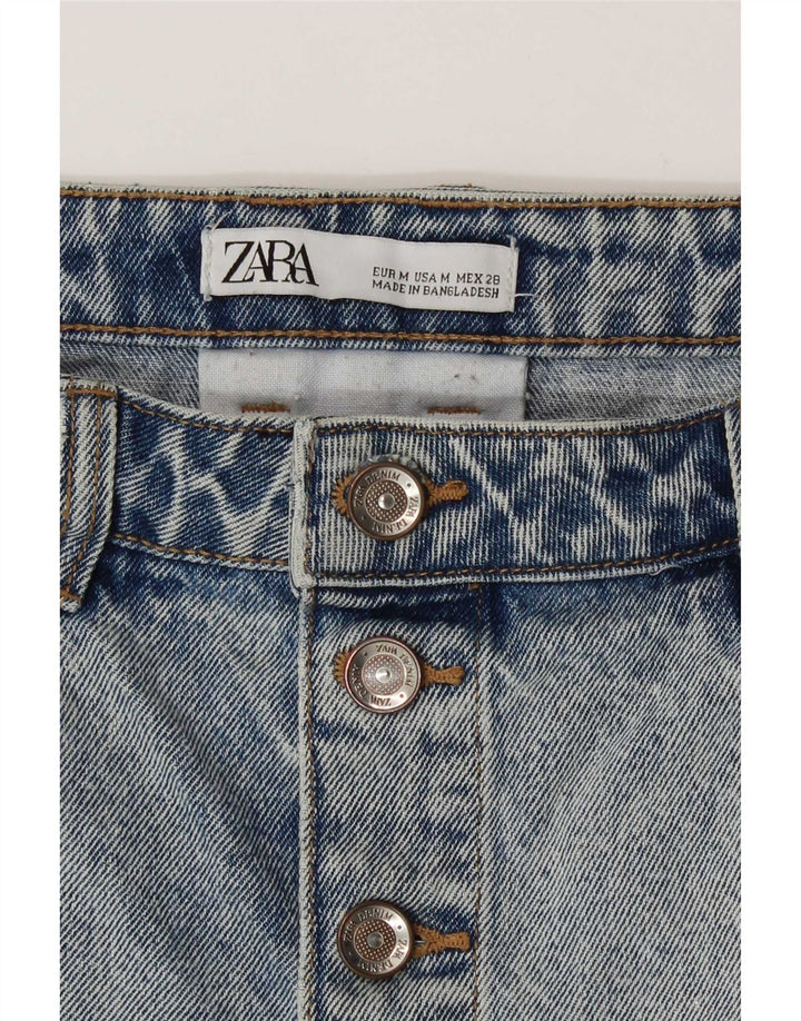 Zara Γυναικεία Acid Wash Mini Τζιν φούστα Medium W28 Μπλε