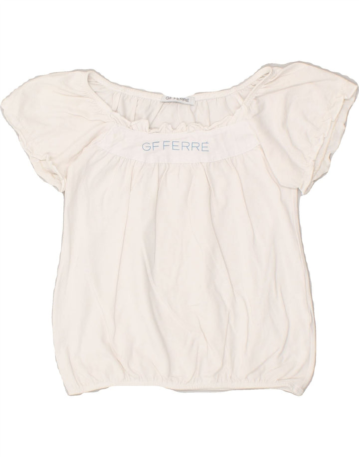 GIANFRANCO FERRE Girls Graphic T-Shirt Top 5-6 Years White Cotton | Vintage Gianfranco Ferre | Thrift | Second-Hand Gianfranco Ferre | Used Clothing | Messina Hembry 