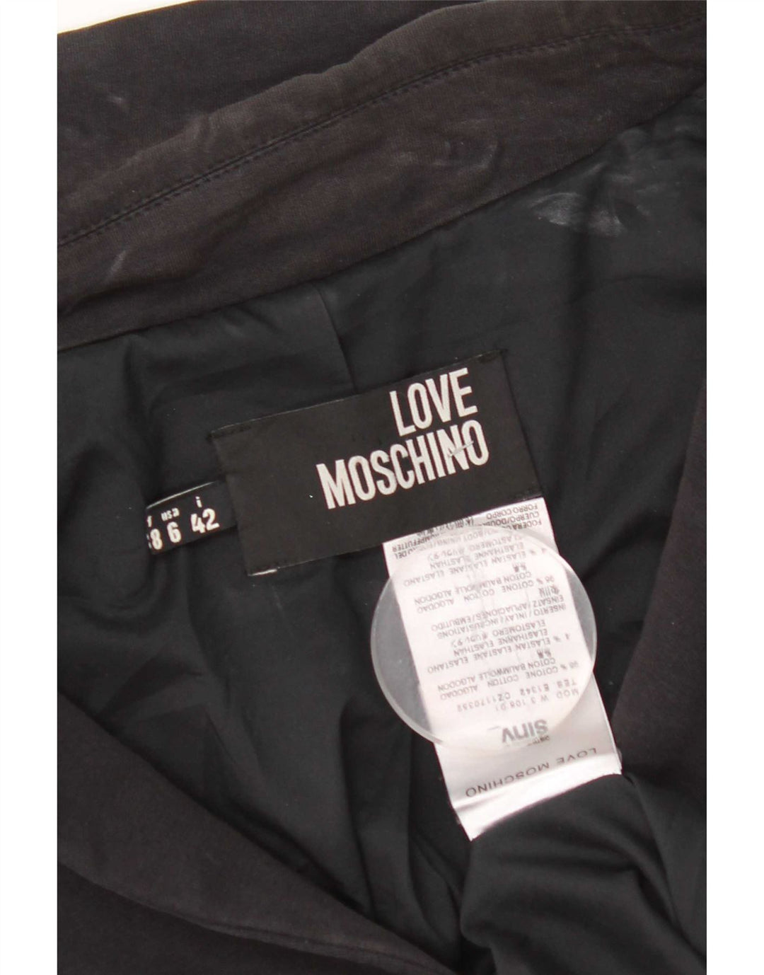 Moschino Γυναικείο Μπουφάν Blazer με 3 κουμπιά Crop Graphic UK 10 Small Black