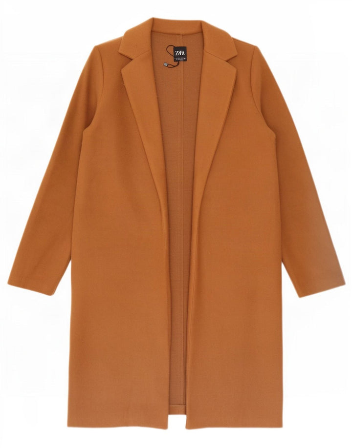 Zara Γυναικείο Πανωφόρι UK 10 Small Brown Polyester