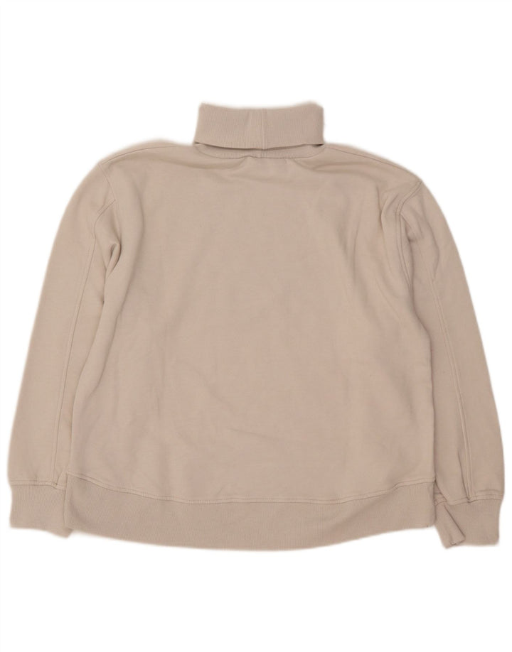Zara Γυναικείο φούτερ με ρολό λαιμόκοψη Jumper UK 14 Βαμβακερό μεσαίο μπεζ