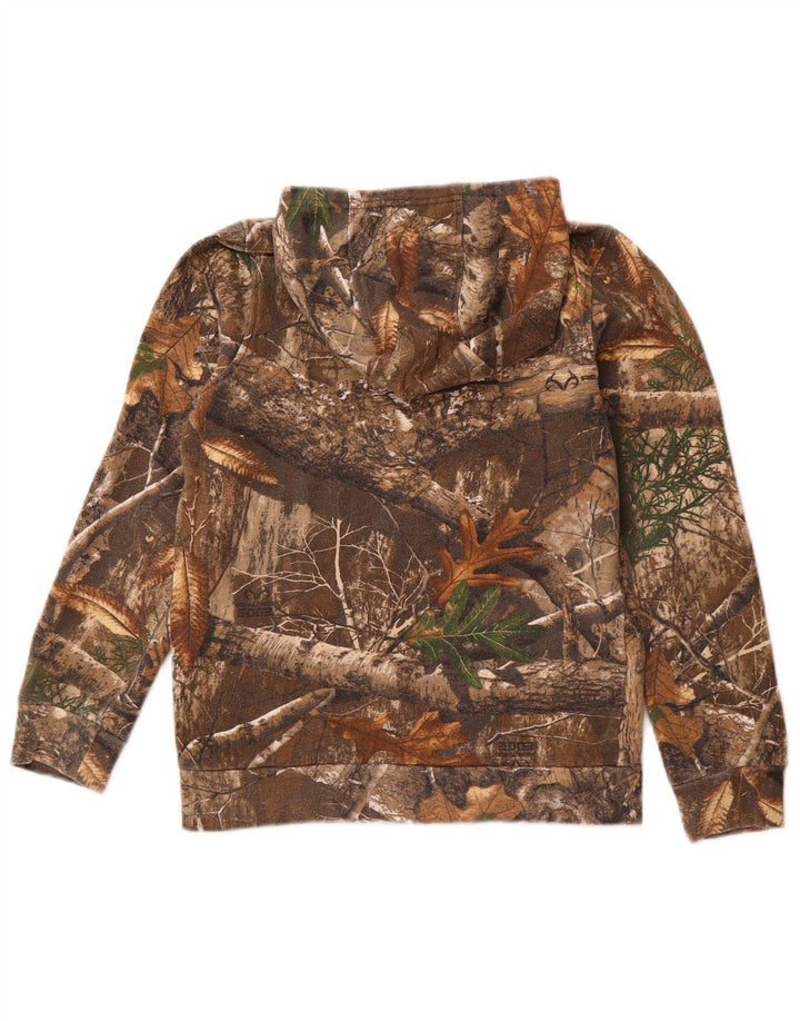 MAGELLAN Boys Hoodie Jumper 11-12 Years Medium Brown Καμουφλάζ