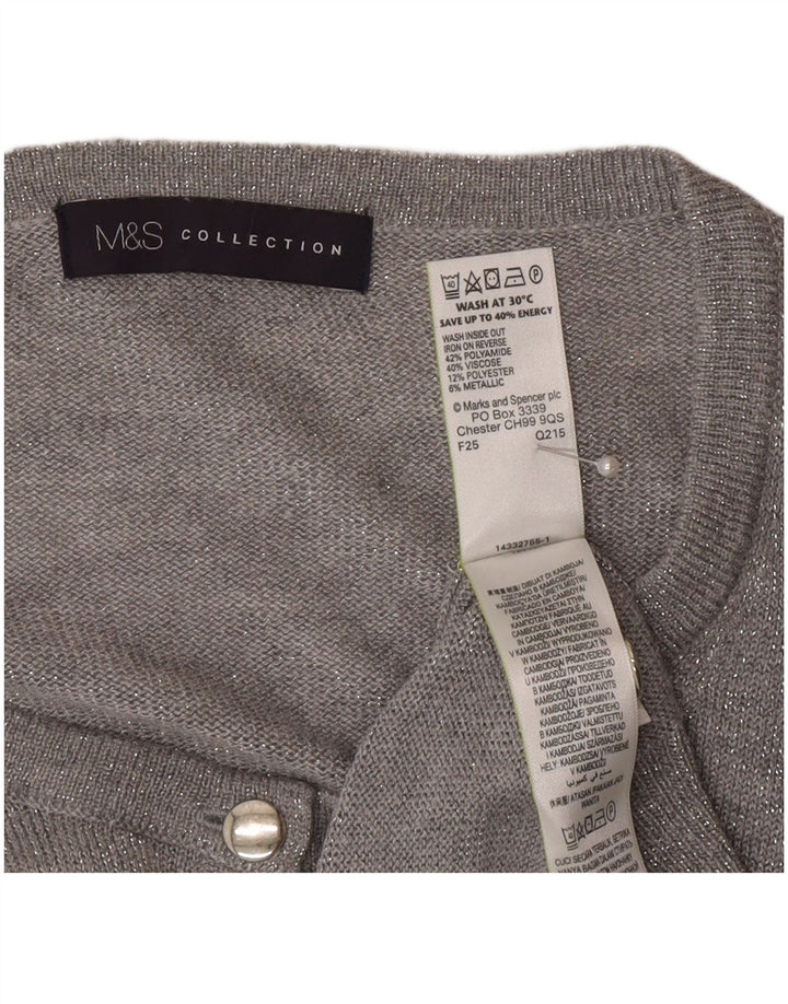 Marks & Spencer Γυναικεία ζακέτα πουλόβερ UK 20 2XL Grey Polyamide